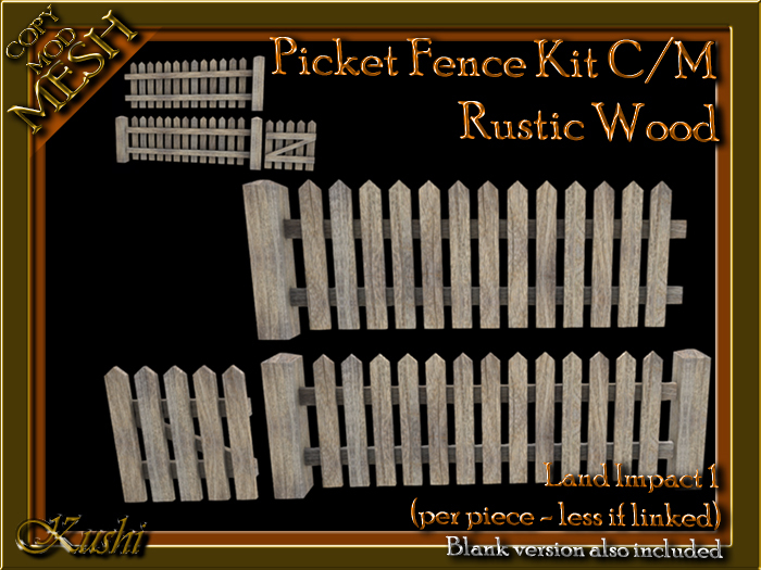 Picket Fence Rustic Wood Copy Mod Mesh Builders Kit