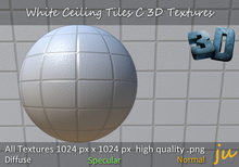 JU White Ceiling Tiles C 3D Textures Full Perm