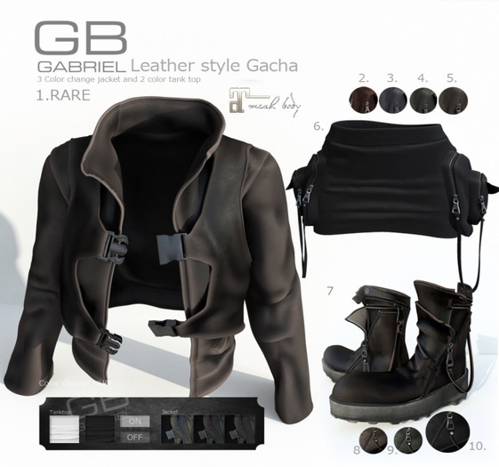 9.::GB:: Leather zip boots (Rigged) (Maitreya) Olive