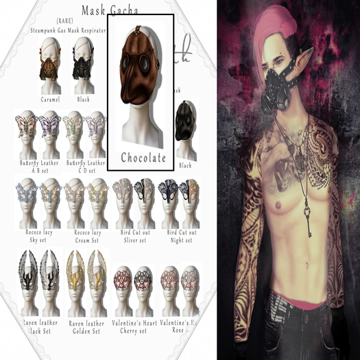 =Zenith=Chocolate leather Plague Doctor mask - RARE