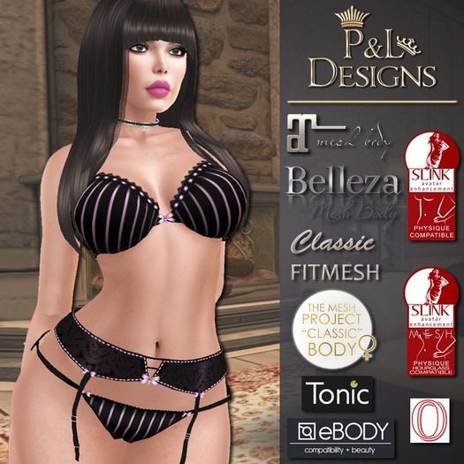 [P&L] - Bombshell Garter Belt with Panties and Bra DEMO