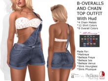 *BSASSY* B-OVERALLS AND CHAIN TOP OUTFIT WITH HUD
