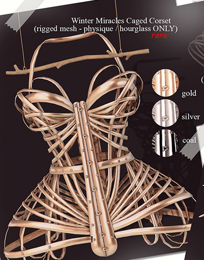 *[BB] Winter Miracles Caged Corset Physique Coal RARE