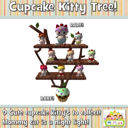 McKidz Cupcake Kitty Tree RARE