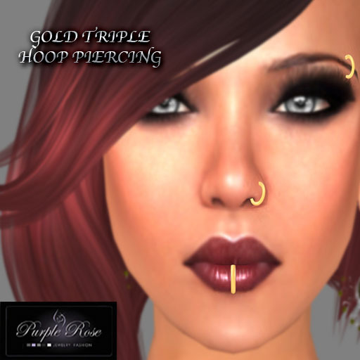 MP**(PRJ) GOLD TRIPLE HOOP PIERCING