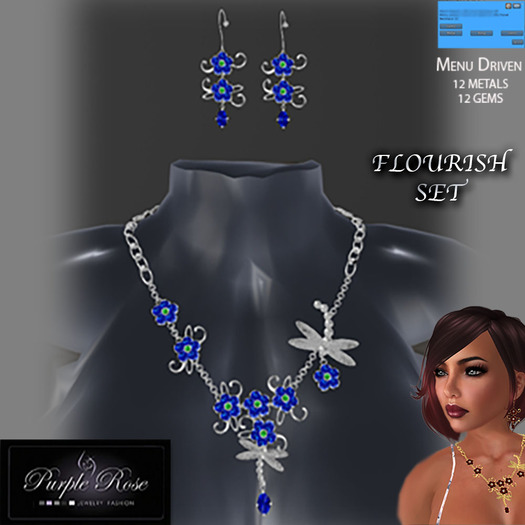 (PRJ)PURPLE ROSE JEWELRY FLOURISH SET