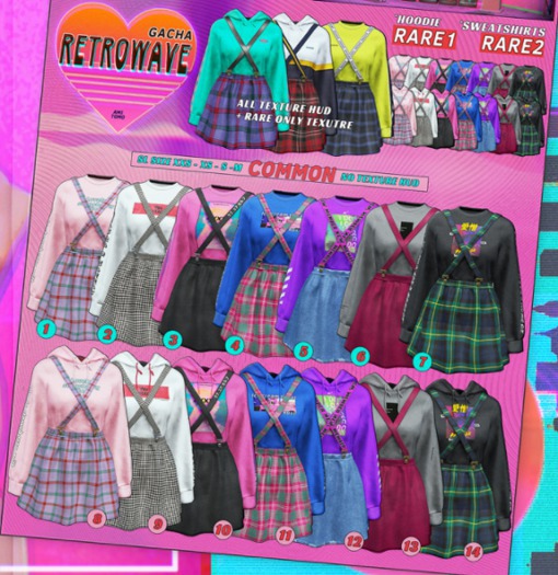 AMITOMO - Retrowave GACHA - XXS - 1 RARE