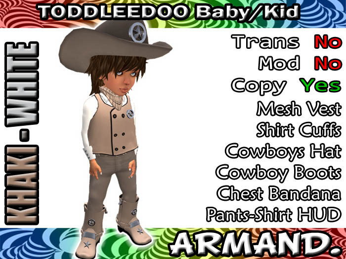 --ARMAND-- COWBOY - KHAKI-WHITE v2