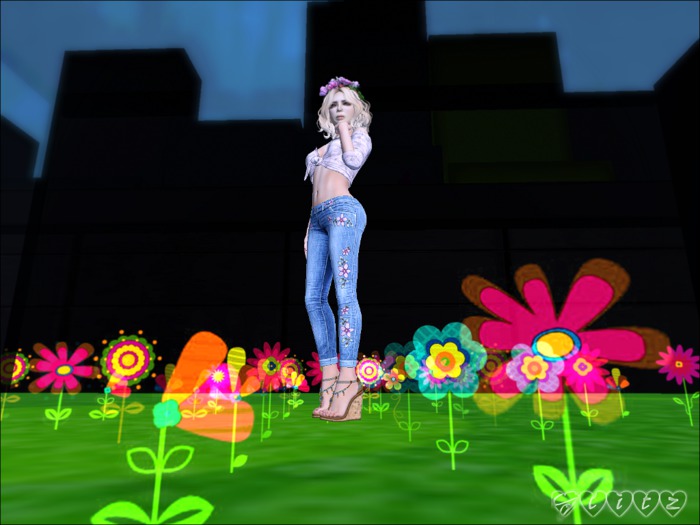 Wearable Flower Patch Particle Emitter with Assorted Flowers II
