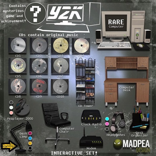 MadPea Y2K Game - Desk Lamp - Black