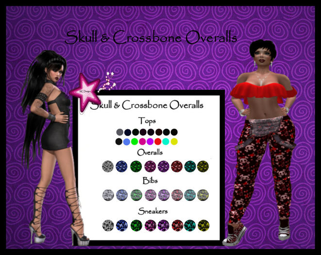 Skull & Crossbone Bib Overalls 