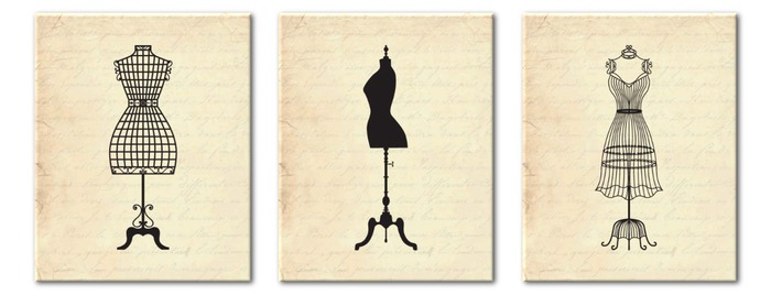 Wall Decor - Dress Form Trio