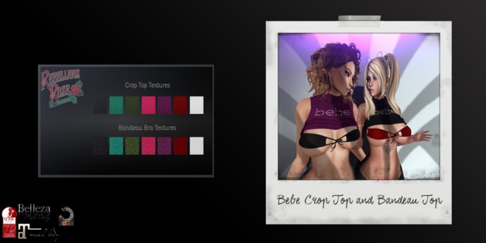 ~Rebellious Rose~ Bebe Top & Bandeau Bra (WEAR ME)