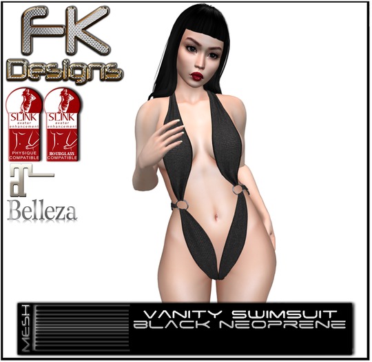 FK! - Vanity Swimsuit - Black Neoprene