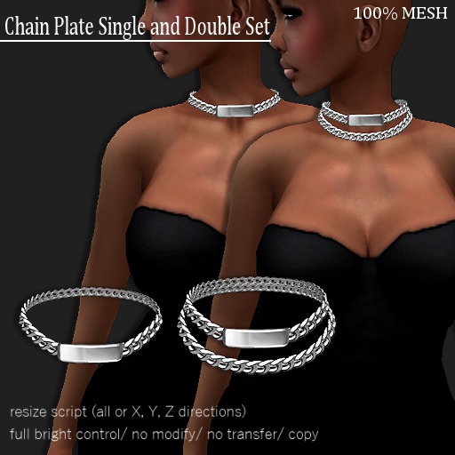 [DEMO] Chain Plate Single and Double Set Platinum   -RYCA-