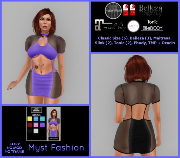 Transparent Cutout Dress W Hud- Boxed
