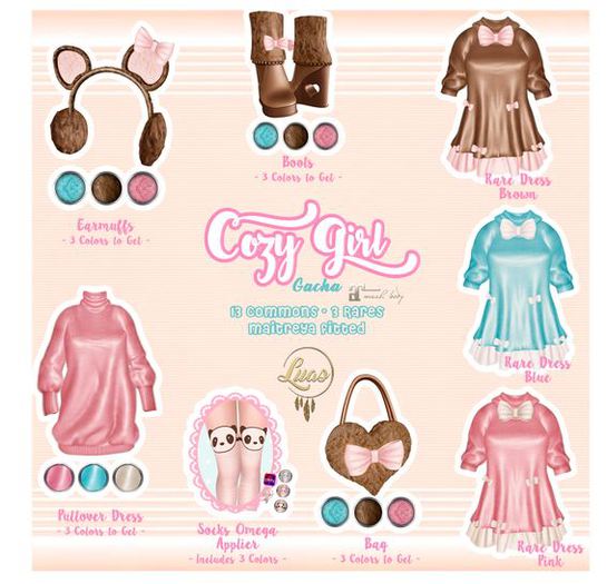 Luas Cozy Girl Pullover Dress Beige