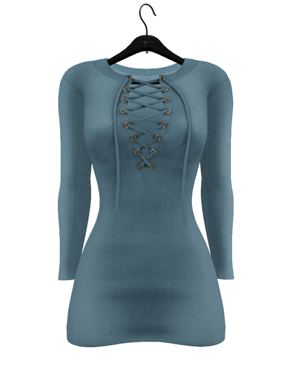 fame femme: Kendy LaceUpDress - Maitreya - Blue