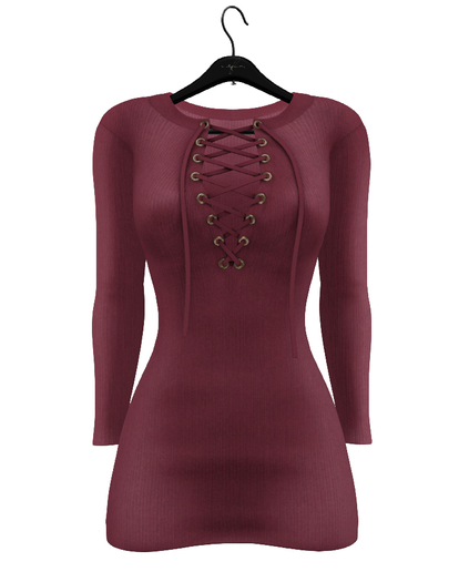 fame femme: Kendy LaceUpDress - Maitreya - Red