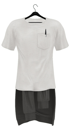 fame homme: Shirt SweaterSet - White