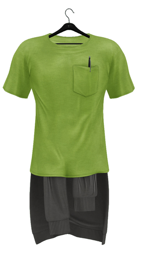 fame homme: Shirt SweaterSet - Lime