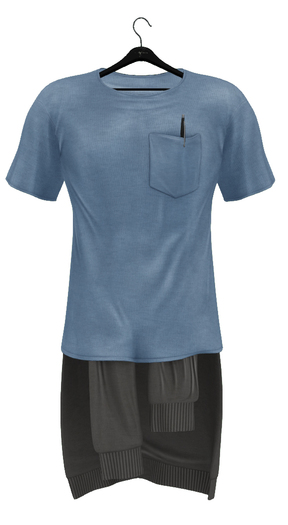 fame homme: Shirt SweaterSet - Blue