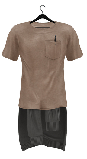 fame homme: Shirt SweaterSet - Beige