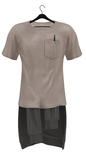 fame homme: Shirt SweaterSet - Caramel