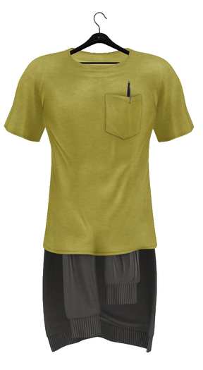 fame homme: Shirt SweaterSet - Golden Lime