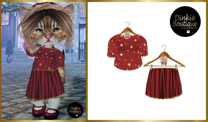 *DB* DINKIES XMAS OUTFIT 2017 red
