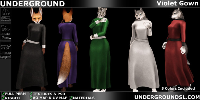 (UG Delivery Hud) - {UG} - Violet Gown