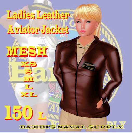 Ladies Mesh Leather Aviator Jacket