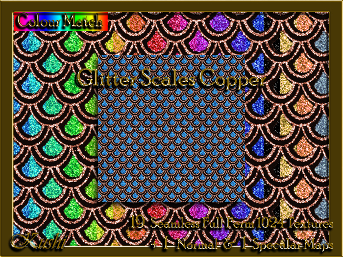 Glitter Scales Copper Textures