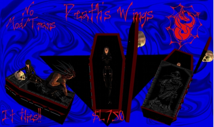 Death's wings flying coffin