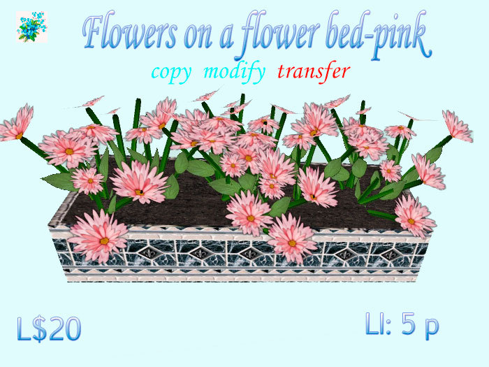 Flowers on a flower bed-pink