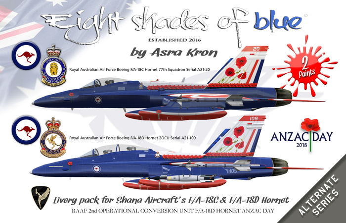  :: 8SB :: F/A-18C & D RAAF Anzac Day Alt two pack Paint Kit v1.3