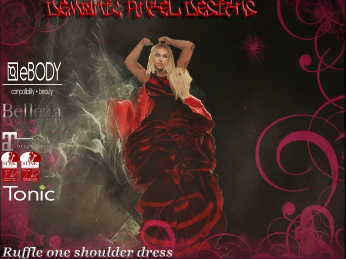 .::D.A.D::. One Shoulder Ruffle Dress