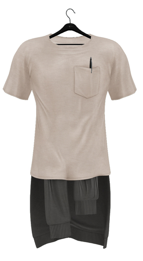 fame homme: Shirt SweaterSet - Light beige