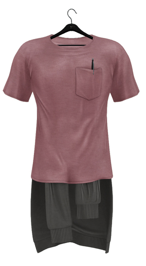 fame homme: Shirt SweaterSet - Light  Red