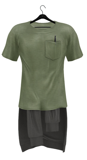 fame homme: Shirt SweaterSet - Haki