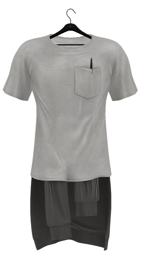 fame homme: Shirt SweaterSet - Grey 03