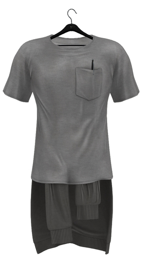 fame homme: Shirt SweaterSet - Grey 02