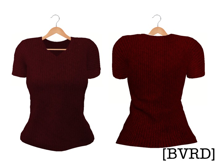 [BVRD] - Short Sleeve Knit - Maroon