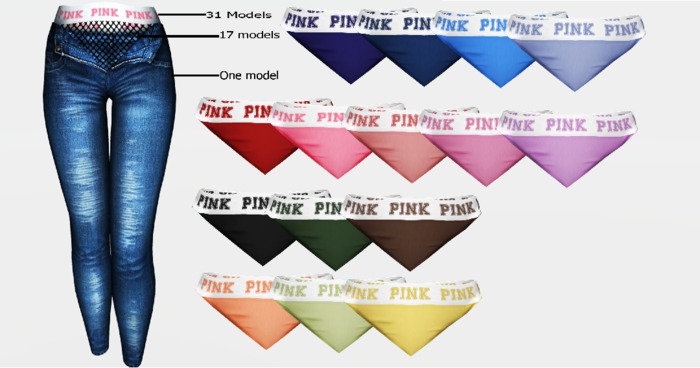 .Fragile. Unziped jean kylie Pant with panties HUD 48 models