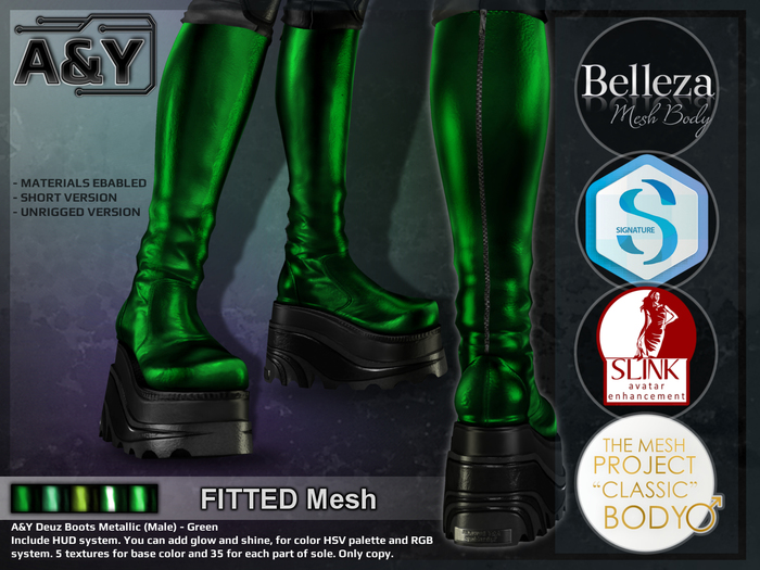 A&Y Deuz Boots Metallic (Male) - Green