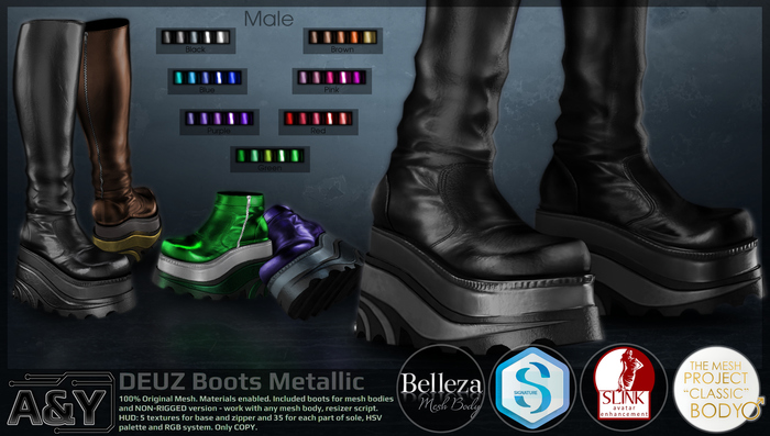 A&Y Deuz Boots Metallic (Male) - FullPack