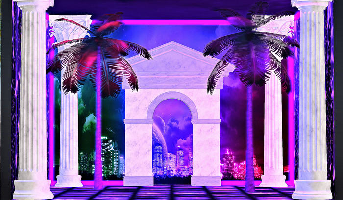 ***Mesh Dreamers*** Mesh Photo Backdrop - Future meets Past