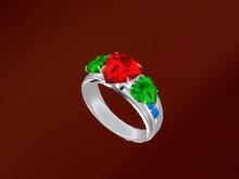 TM Two Hearts as One Heart-Cut RH Ring - Right Hand - Color Change - Resize - Brightness