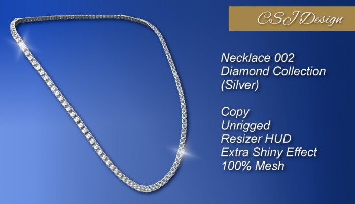 CSJ Diamond Collection Necklace 002 Silver
