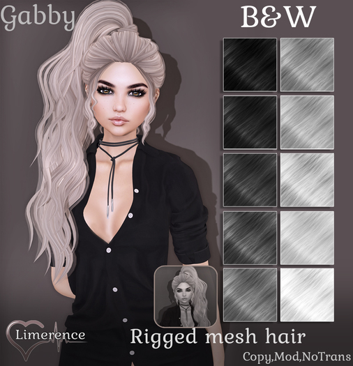 {Limerence} Gabby hair-B&W